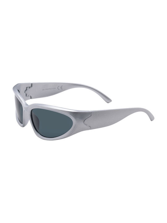 Balle Women's Sunglasses with White Plastic Frame and Gray Mirror Lens 028085-01