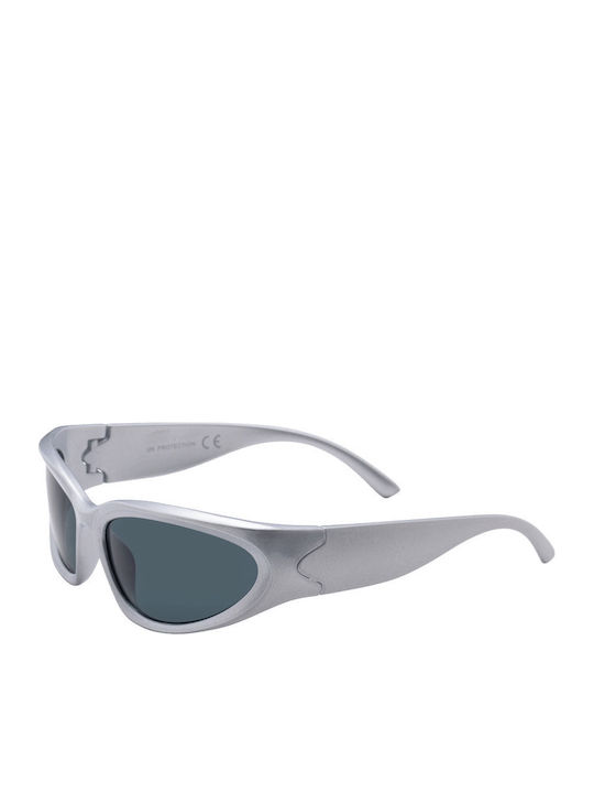 Balle Women's Sunglasses with White Plastic Frame and Gray Lens 028085-01