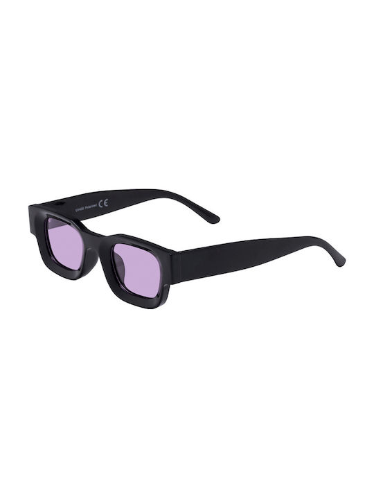 Sunglasses with Black Plastic Frame and Purple Polarized Lens SP-1862-04