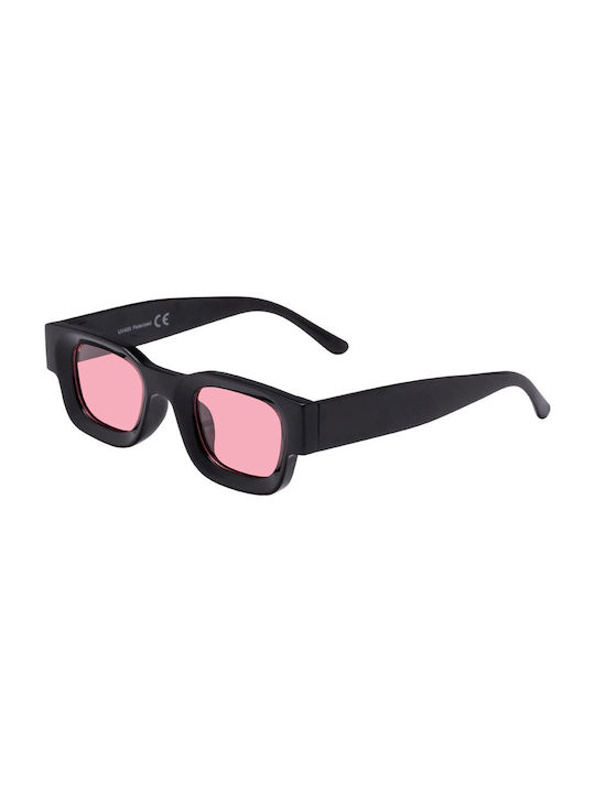 Sunglasses with Black Plastic Frame and Pink Polarized Lens SP-1862-03