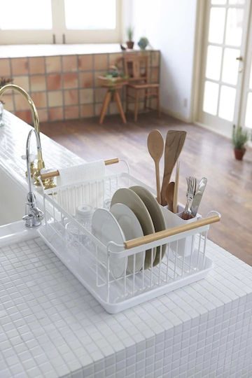 Yamazaki Sink Strainer Metallic White 47x33.5x20cm