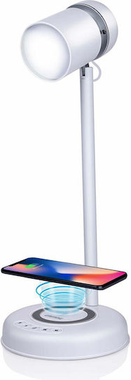 Grundig Plastic Table Lamp LED with White Shade and Base