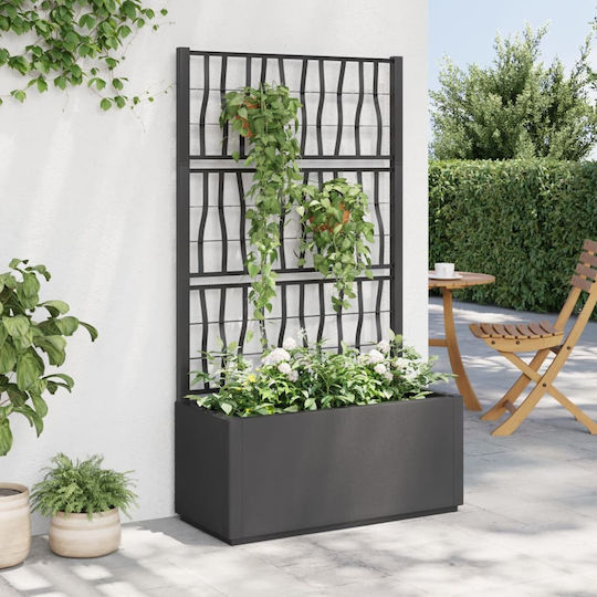 vidaXL Ζαρντινιέρα Πλαστική Γκρι 80x36x140εκ.