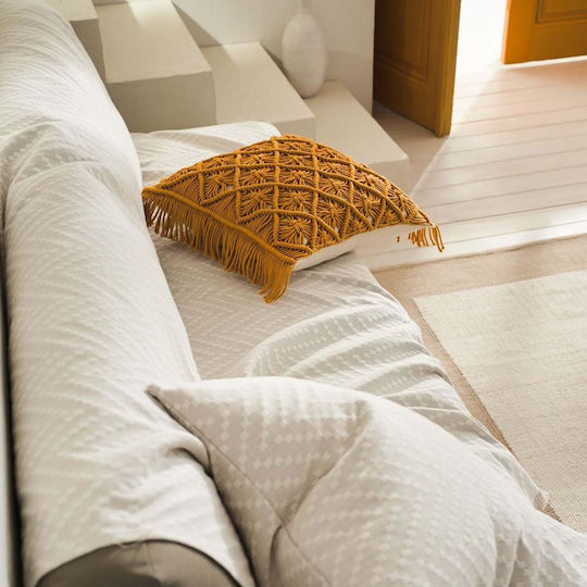 Gofis Home Cuverturi Pentru Canapea 4 Locuri Jacquard 180x350cm Bej Natural 401