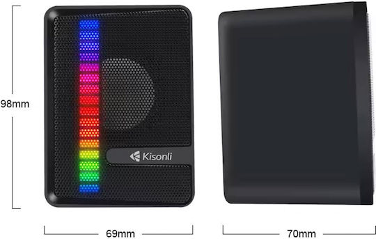 Kisonli X14 2.0 Speakers 3W Black