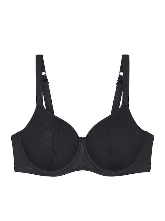 Underwire Bikini Bra with Adjustable Straps Black