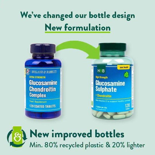 Holland & Barrett Sulfat de Glucozamină + Condroitină 120 Comprimate
