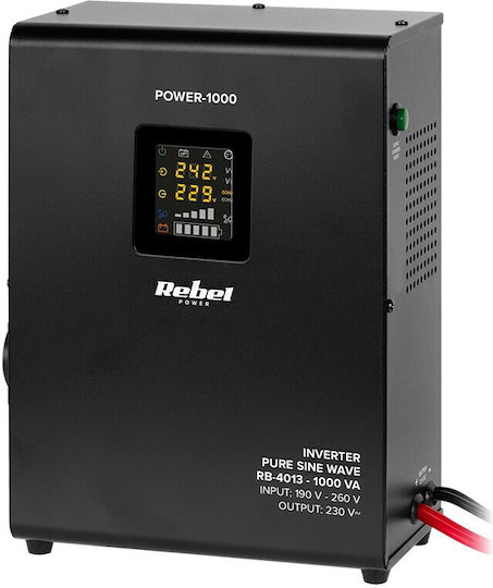 Rebel UPS Line-Interactive 1000VA 700W με 2 Schuko Πρίζες