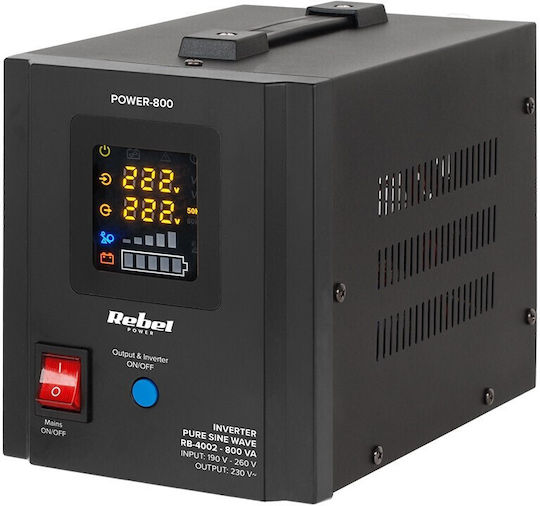 Rebel Mini UPS 800VA 500W με 2 IEC Πρίζες