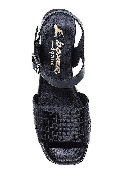 Boxer Leather Women's Sandals Black