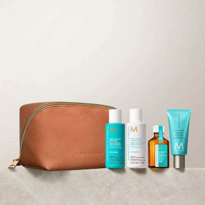 Moroccanoil Volume Set de îngrijire a părului cu Șampon, Balsam, Ulei și Necesar de toaletă 5buc