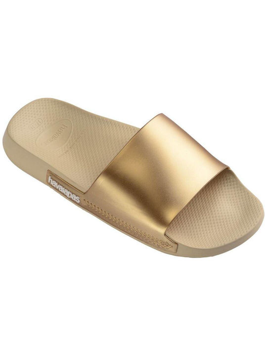 Havaianas Classic Metallic Slides în Bej Culore