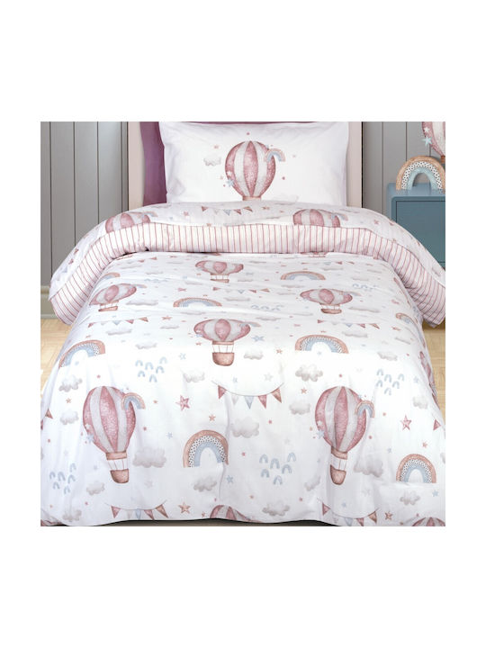 Greenwich Polo Club 8841 Set Kids Duvet Cover Single with Pillowcase Nude, White, Pink 160x240cm