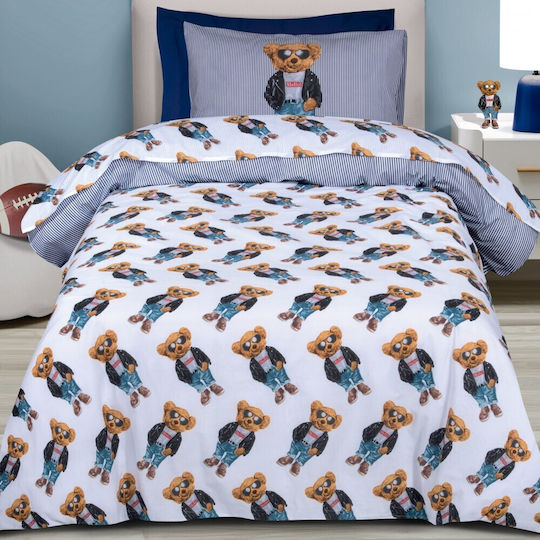 Greenwich Polo Club 8838 Set Kids Duvet Cover Single with Pillowcase White, Black, Blue 160x240cm