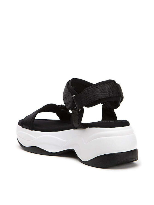 Μαύρα Sport Sandals Υπερυψωμένη Σόλα