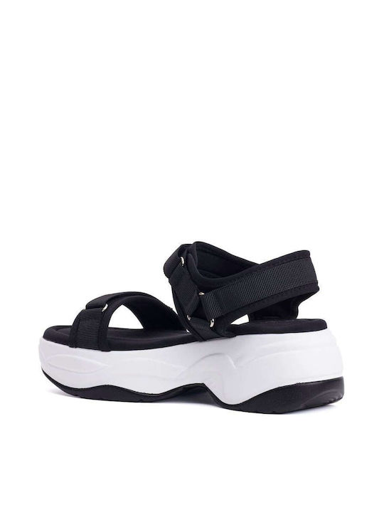 Black Sport Sandals Raised Sole