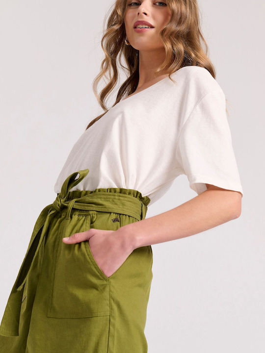 Women's High-waisted Shorts green