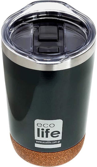 Ecolife Glass Thermos Stainless Steel BPA Free 370ml Dark Green