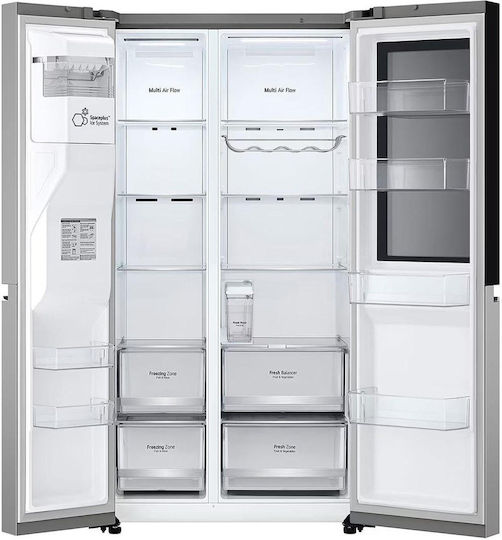 LG Side-by-Side Kühlschrank 635Es Total NoFrost H179xB91.3xT73.5cm. Inox GSGV81PYLL