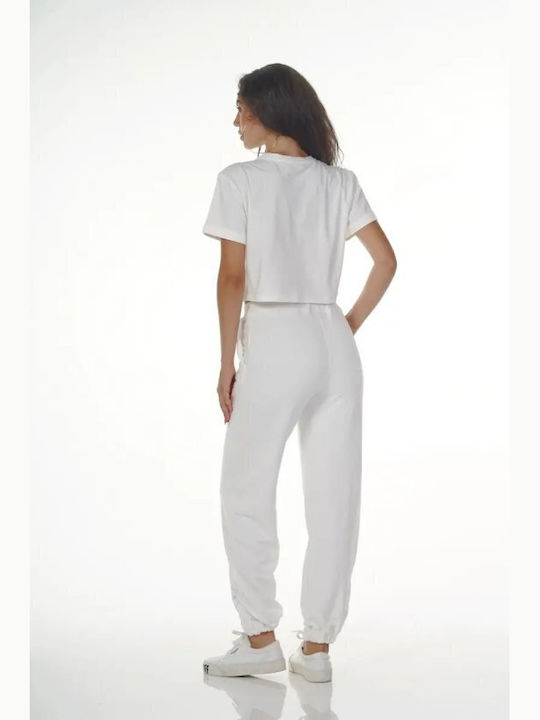 Kendall + Kylie Pantaloni de trening pentru femei Off White