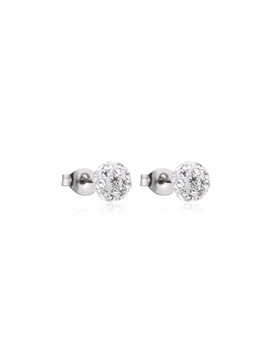 Steel earrings Discoball 6/8mm Surgical Steel 316l
