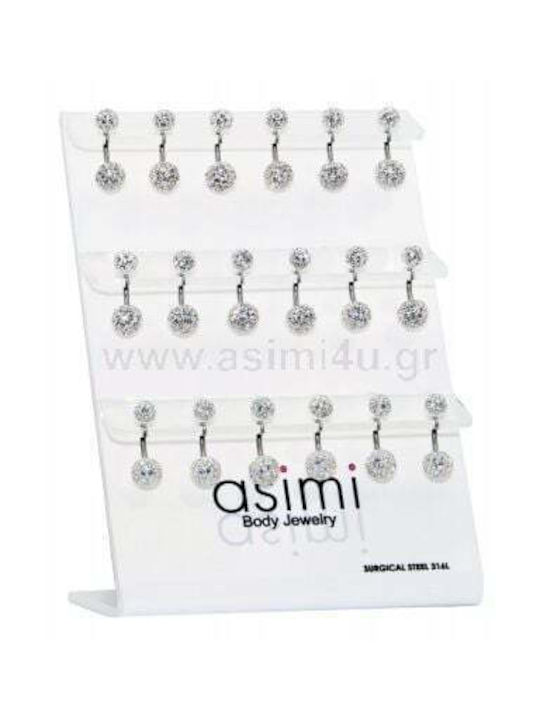 Navel Earring Epoxy Discoball White