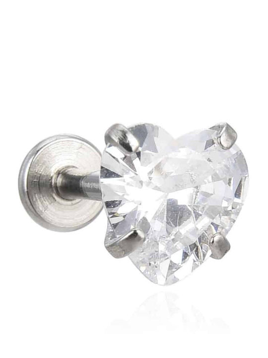 Σκουλαρικι Heart Tragus Zircon 3-4-5-6mm Surgical Steel 316l