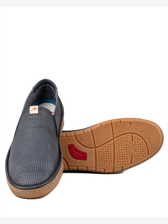 Leder Herren Freizeitschuhe Blau