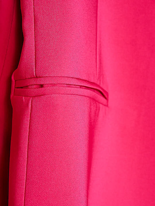 Cuca Damen Krepp Mittellang Blazer Fuchsia