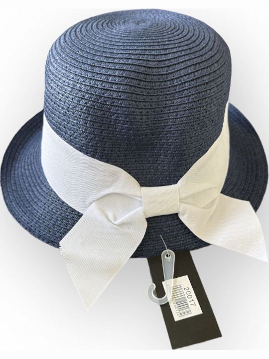 Frauen Rattangeflecht Hut Marineblau