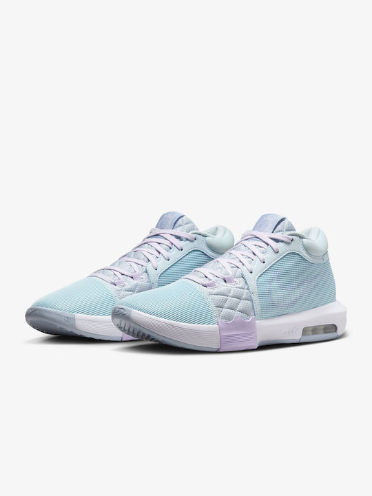 Nike LeBron Witness 8 Ψηλά Μπασκετικά Παπούτσια Glacier Blue / Light Armory Blue / Λευκό