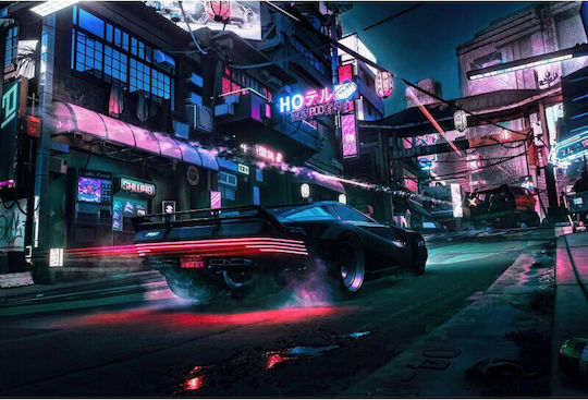poster Urmărire de noapte în Mica China Cyberpunk 2077 61x90cm Poster633