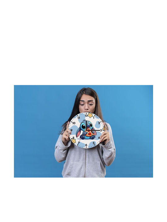 Stitch Pizza Wall Clock Wooden Wall Clock 20cm