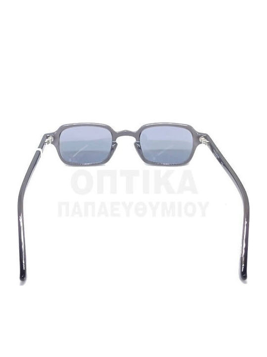 The Glass of Brixton Unisex Sunglasses with Gray Plastic Frame and Blue Lens