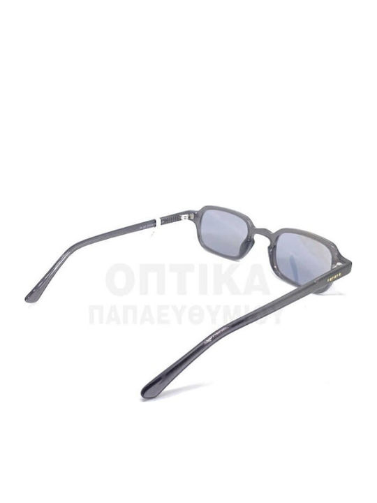 The Glass of Brixton Unisex Sunglasses with Gray Plastic Frame and Blue Lens