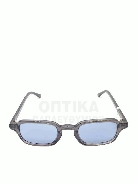 The Glass of Brixton Unisex Sunglasses with Gray Plastic Frame and Blue Lens
