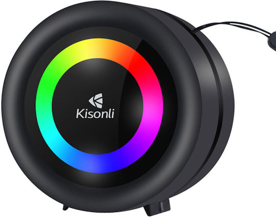 Kisonli S16 Ηχείο Bluetooth 5W με Διάρκεια Μπαταρίας έως 2.5 ώρες Μαύρο