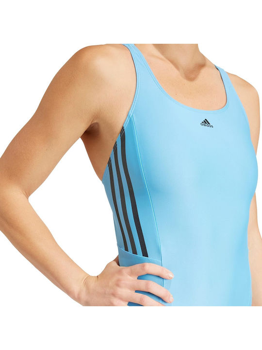 Mid 3-stripes Athletic One-Piece Swimsuit Light Blue
