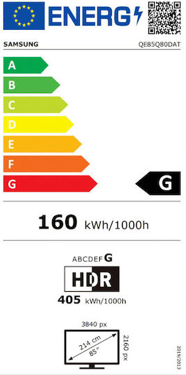 Samsung Smart Τηλεόραση 85" 4K UHD QLED Q80D HDR (2024) QE85Q80DATXXH