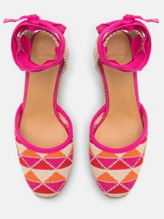 Cilia Damenplattformen im Espadrilles-Stil Fuchsie
