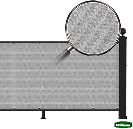 Grasher Rectangular Shade Divider Gray With Hoop 1.50x6m 160gr/m²