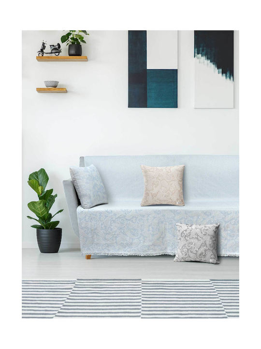 Madi Μαξιλάρι Καναπέ Rococo Cyan 45x45εκ.