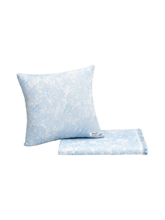 Madi Fern Cyan Decorative Pillow Case 45x45cm
