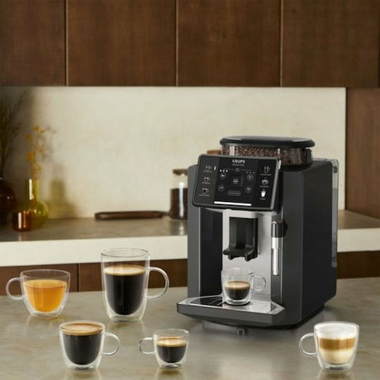 Krups Sensation Automatic Espresso Coffee Machine 1450W Pressure 15bar with Grinding Burrs Black EA910A10