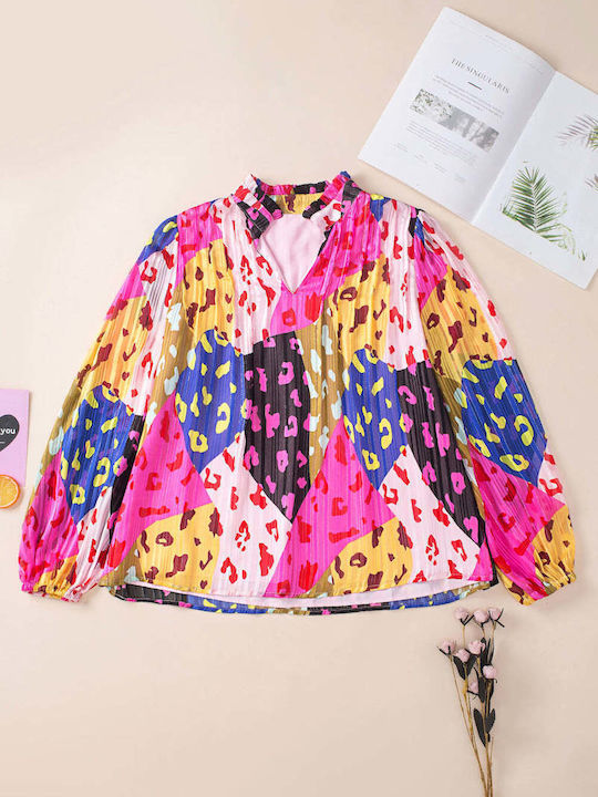 Fuchsia Coloured Leopard T-shirt Kera Pink