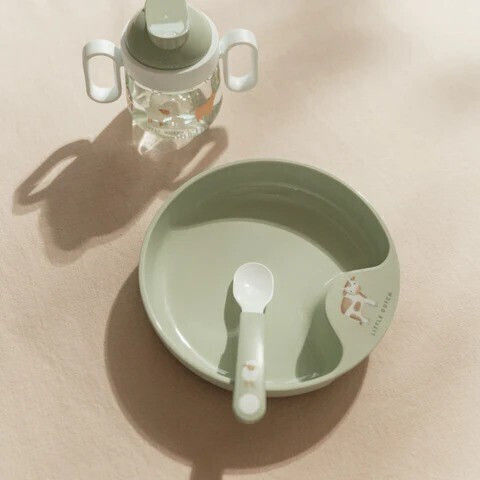 Little Dutch Baby Set with Spoons Little Farm made of Plastic Green 2pcs