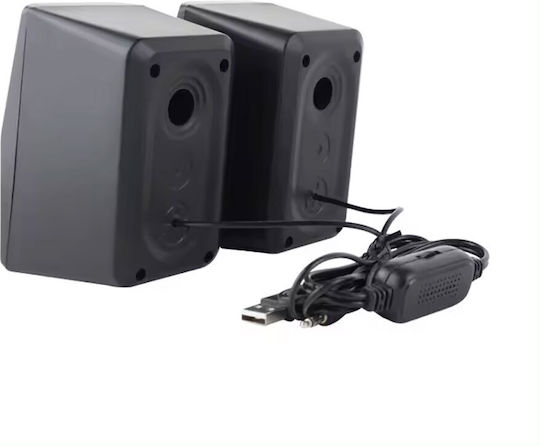 Kisonli L-1020 Ηχεία Υπολογιστή 2.0 με RGB Φωτισμό και Ισχύ 3W Μαύρα