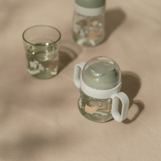 Little Dutch Mio Little Farm Lern-Trinkflasche Kunststoff mit Griffen Grün für 6m+m+ 200ml