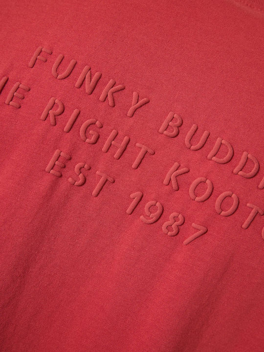 Funky Buddha Herren T-Shirt Kurzarm RED