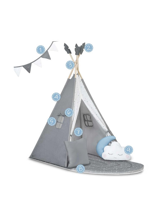 Nukido Kids Indian Teepee Play Tent Gray